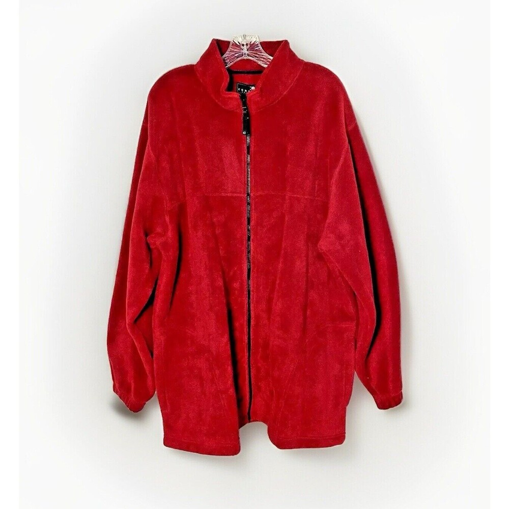 Sport NWT Fleece Jacket Mens Size XL Tall Full Zip Front Red Pockets Relaxed Fit